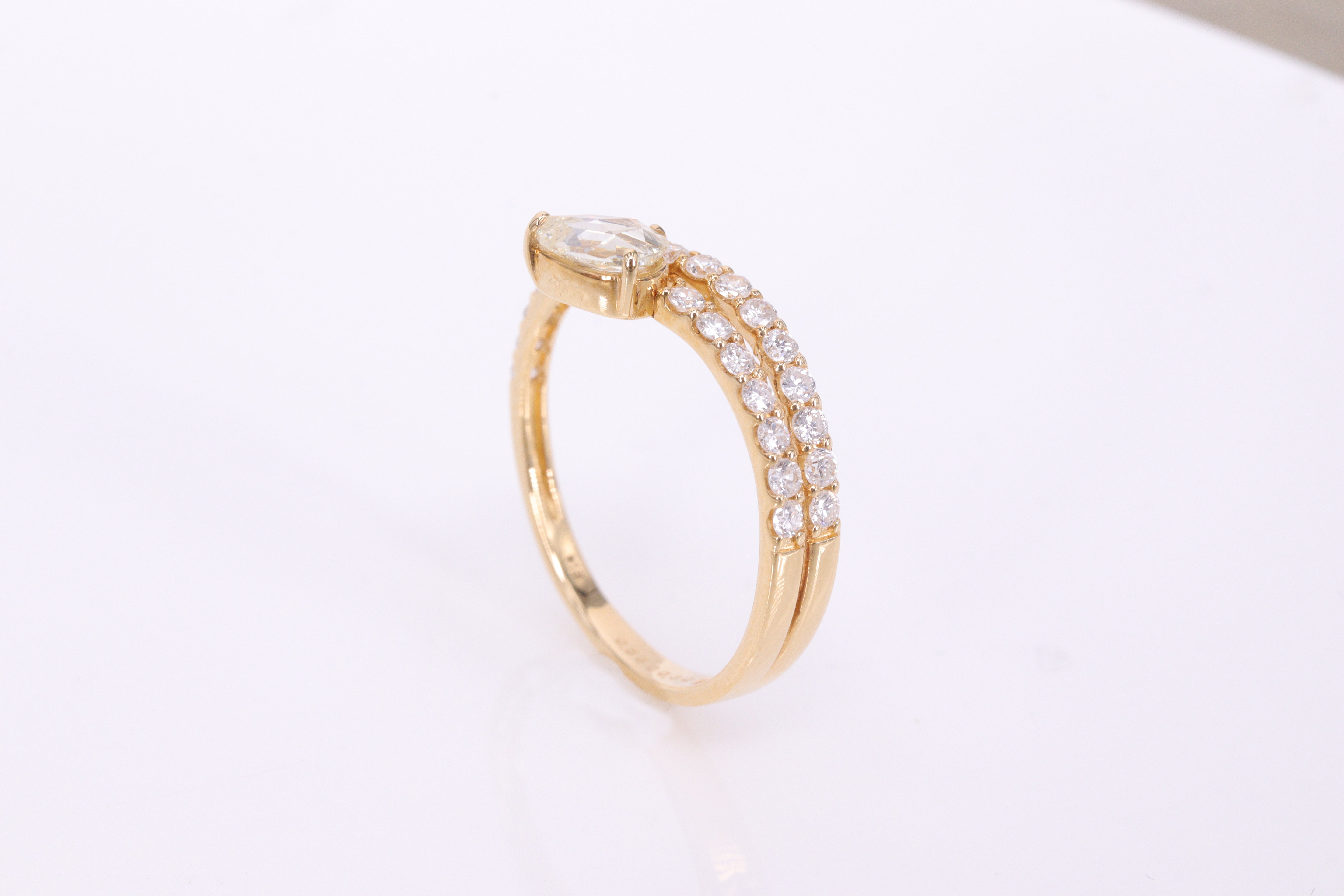 ローズカットダイヤモンド K18YGリング N3908