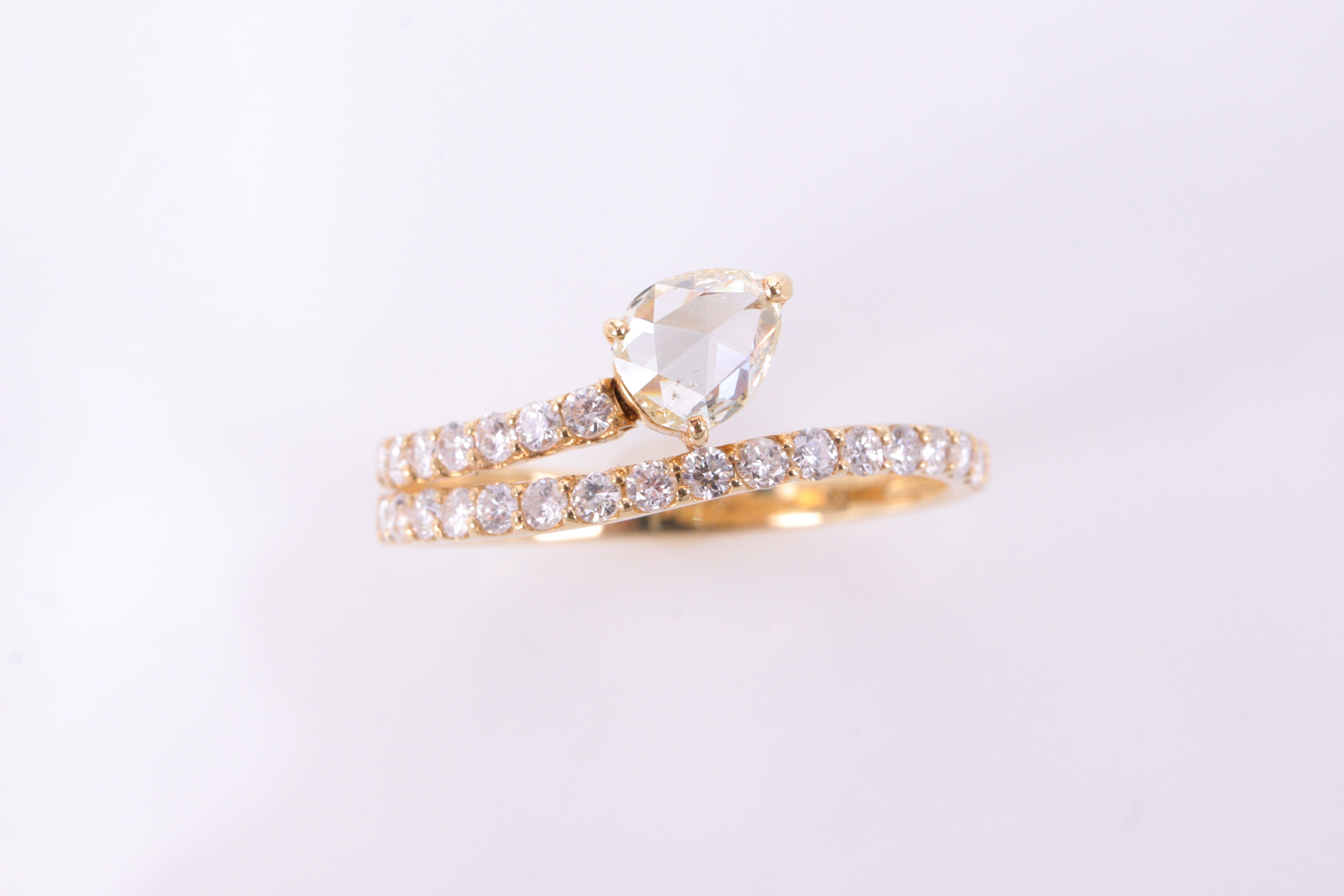 ローズカットダイヤモンド K18YGリング N3908