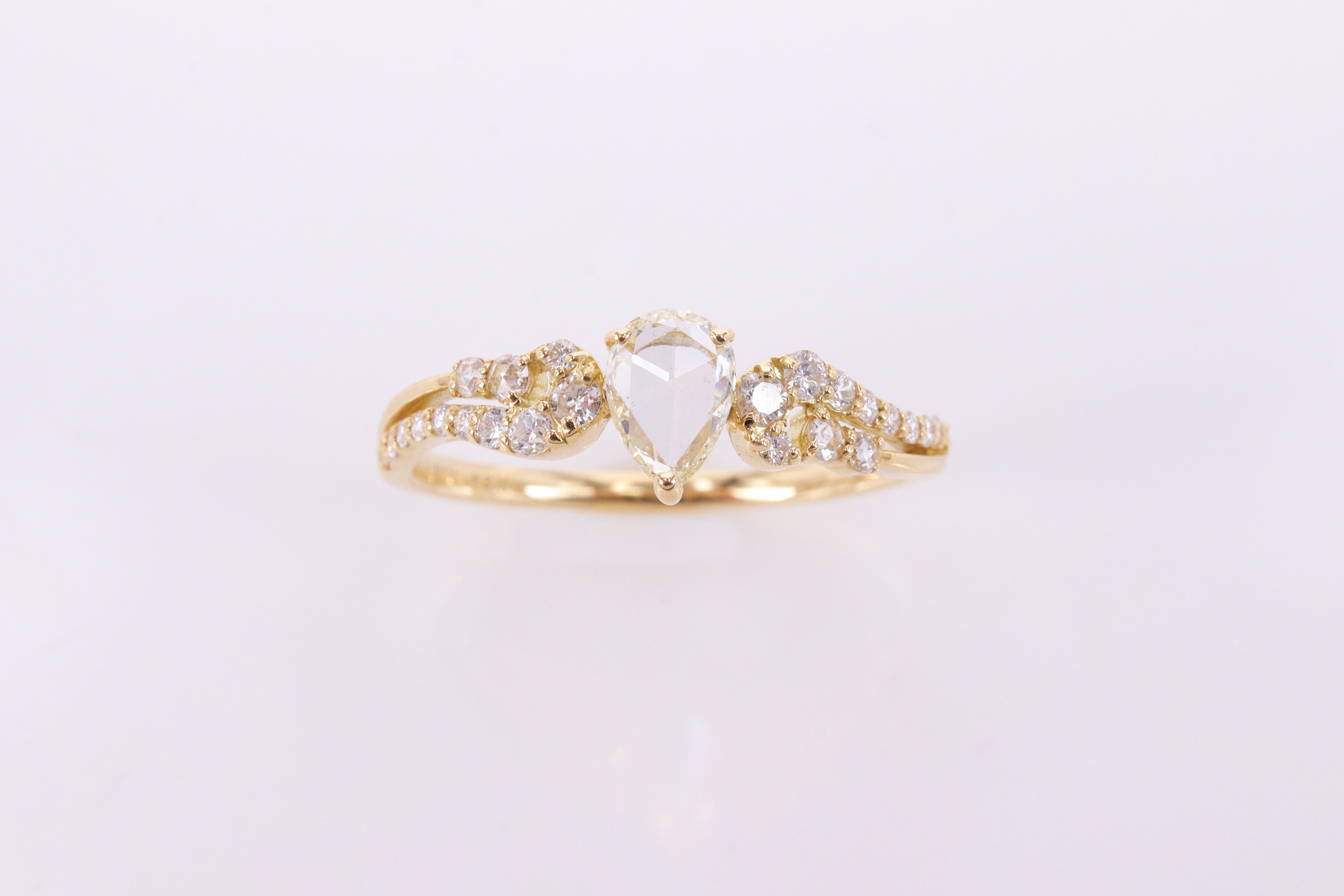 ローズカットダイヤモンド K18YGリング 3907