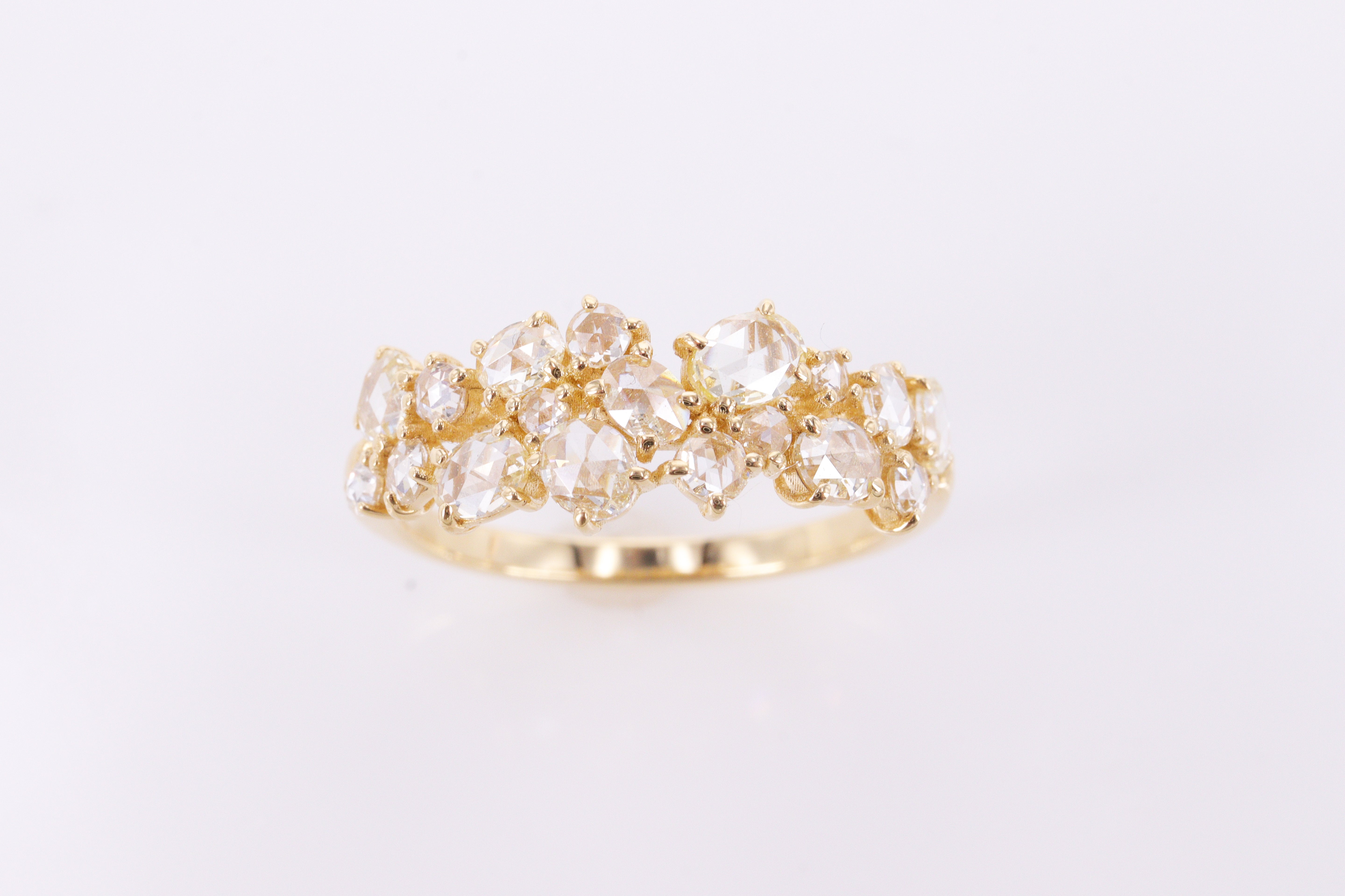 ローズカットダイヤモンド K18YGリング N3874