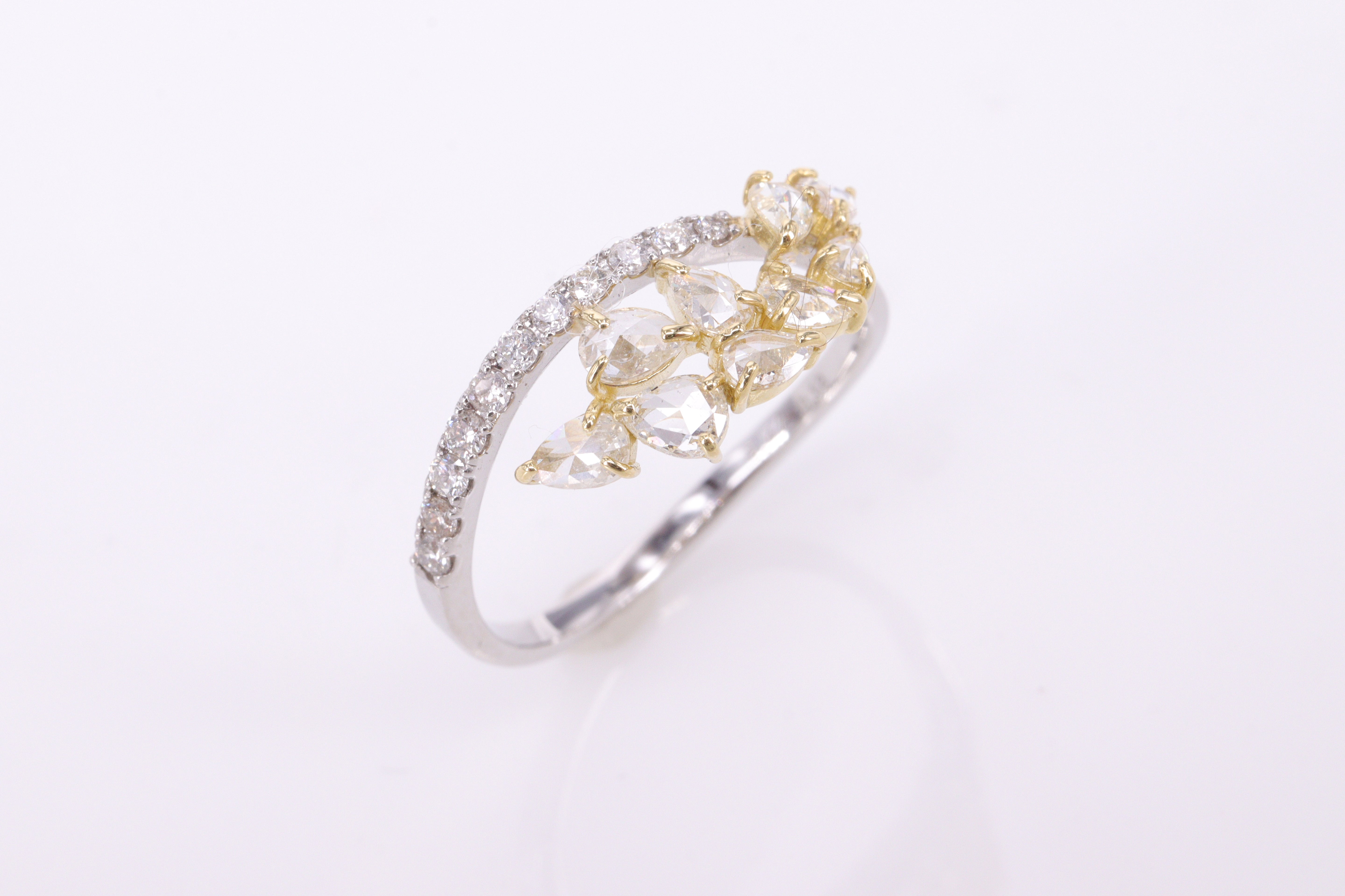 【再入荷】ローズカットダイヤモンド K18/Ptリング