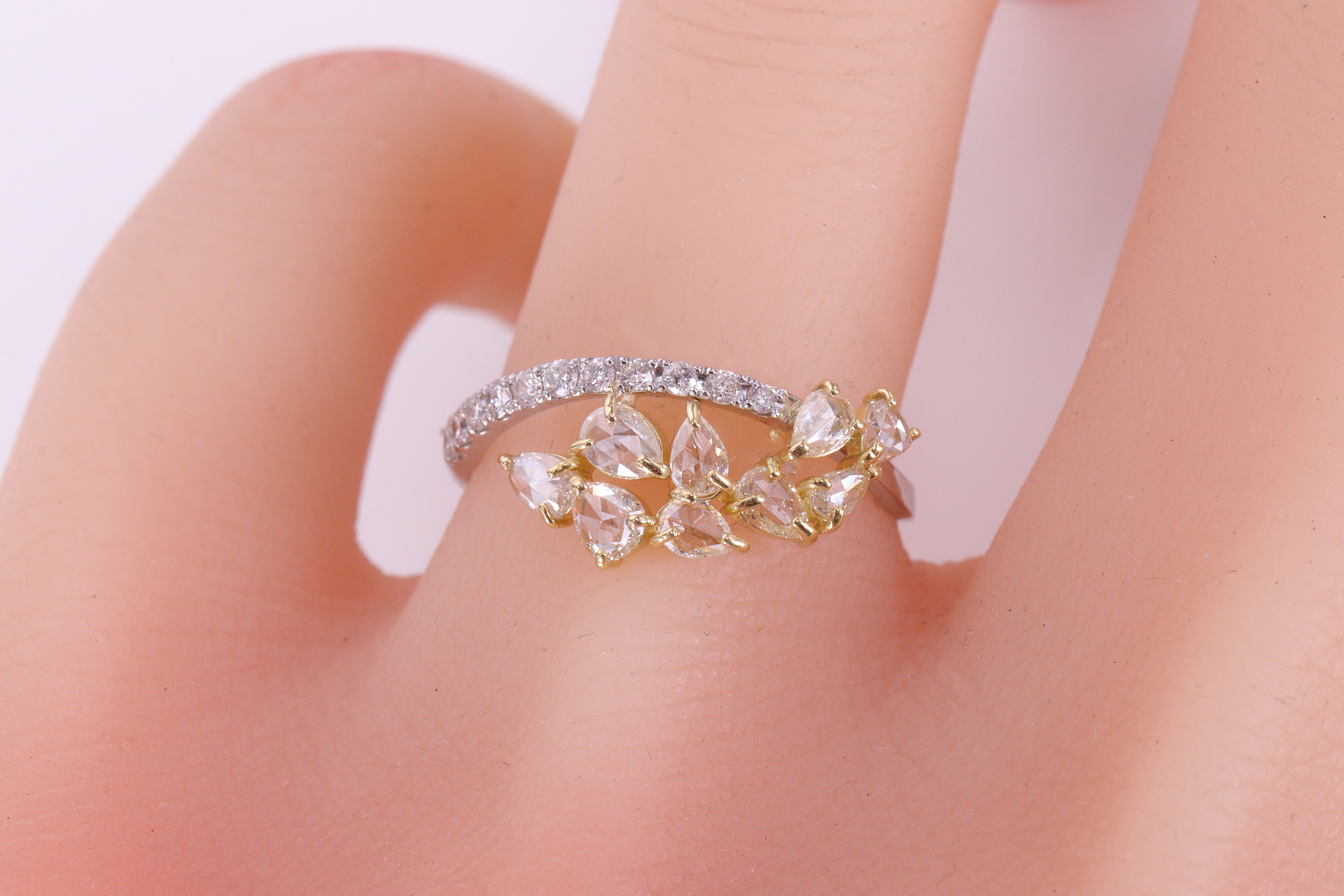 【再入荷】ローズカットダイヤモンド K18/Ptリング