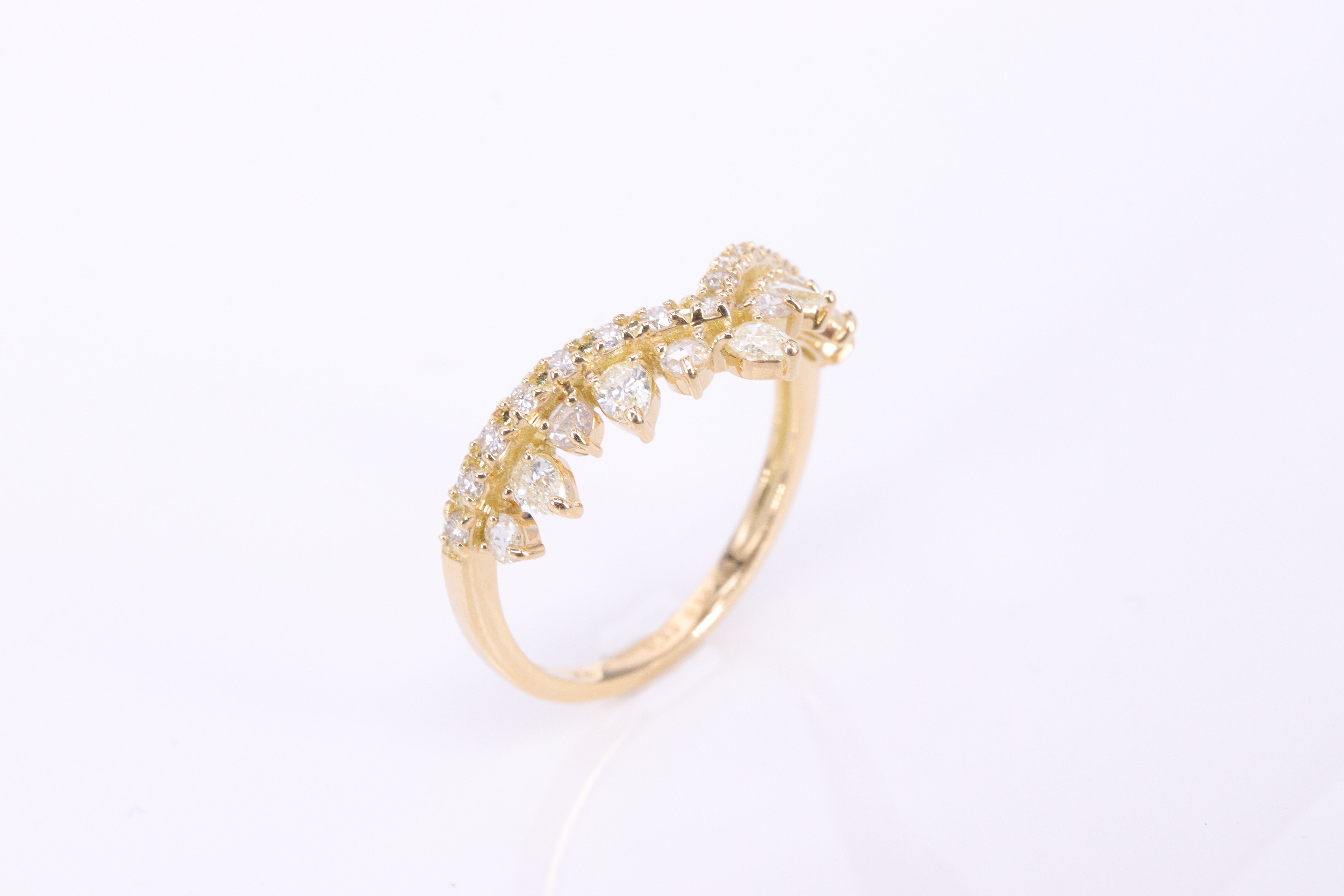 ローズカットダイヤモンド K18YGリング N3877