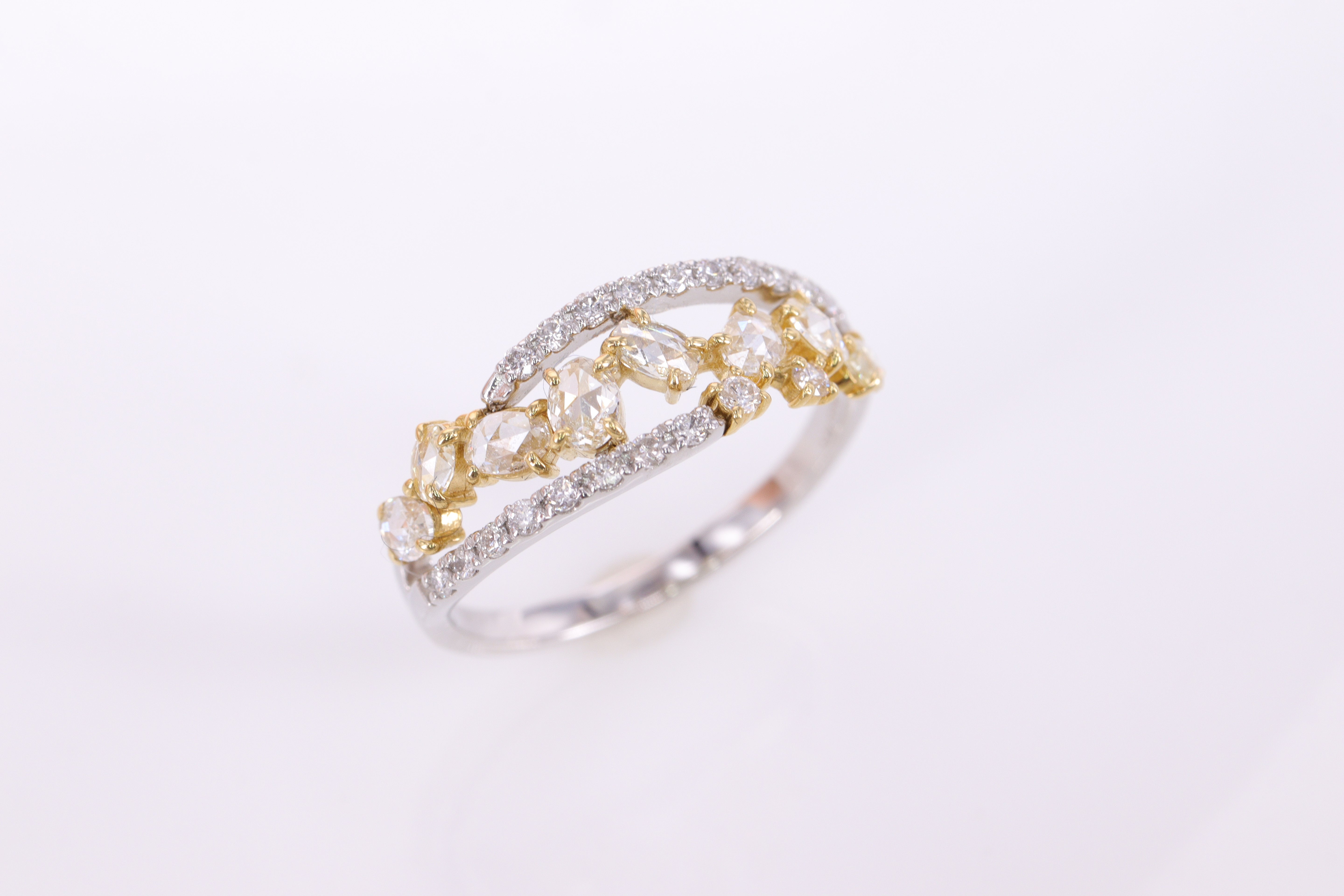 【再入荷】ローズカットダイヤモンド K18/Ptリング