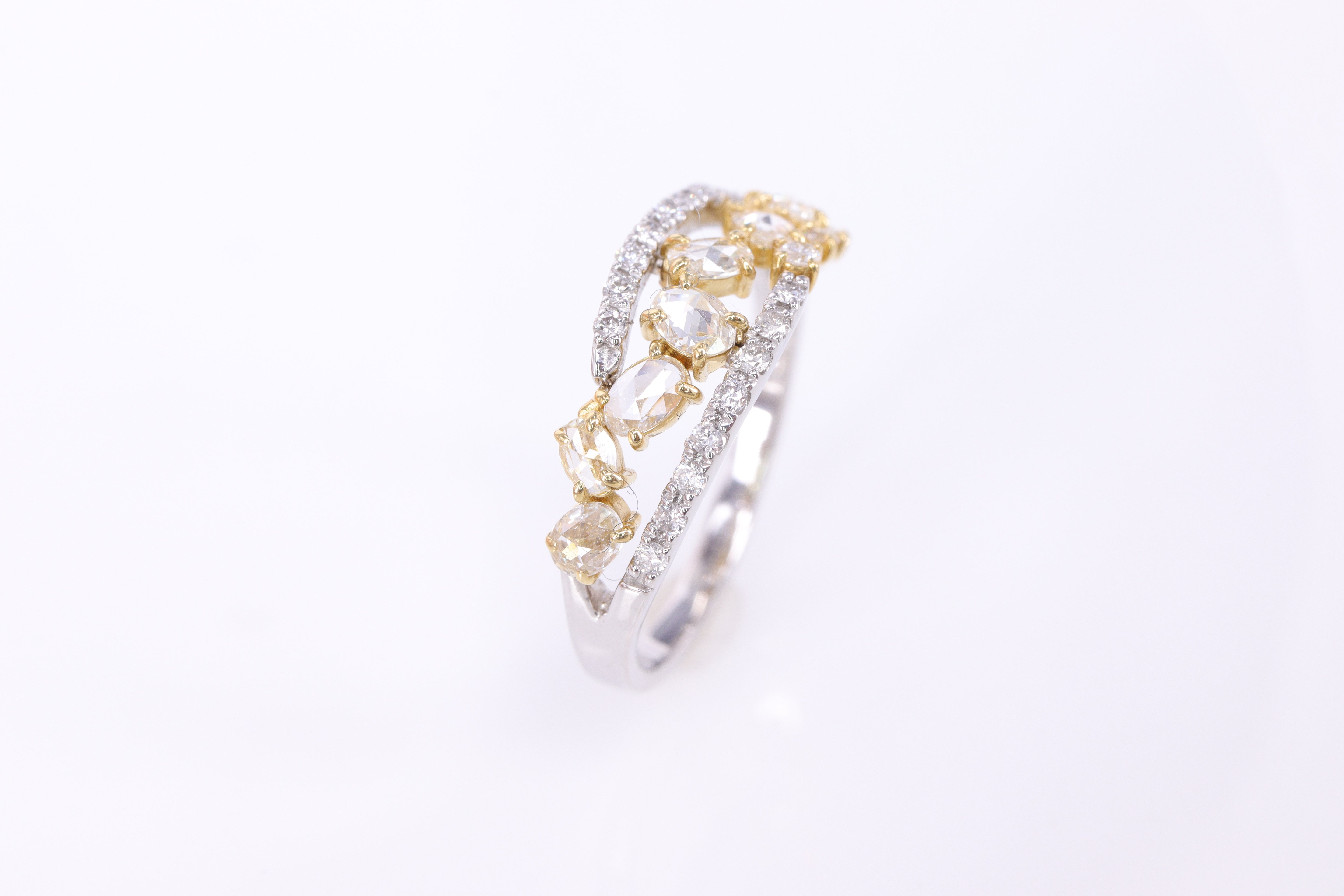 【再入荷】ローズカットダイヤモンド K18/Ptリング