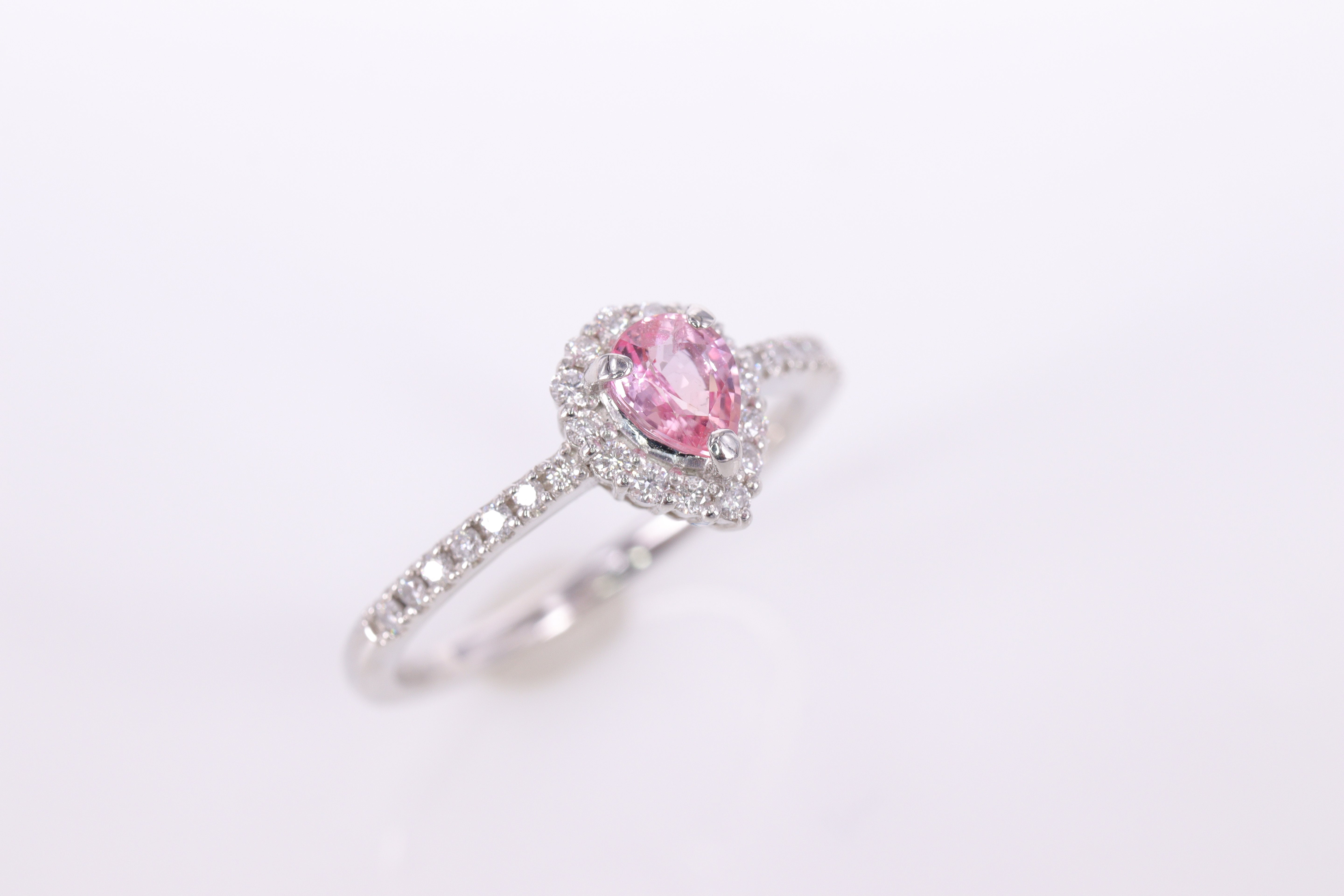 パパラチアサファイア Pt950 ダイヤモンドリング ☆鑑別書付