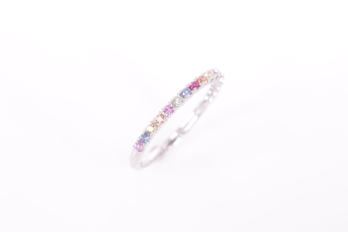 マルチカラーサファイア  Pt900 エタニティリング